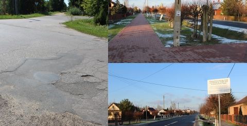 Droga przed i po przebudowie