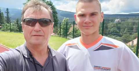 Selfie Łukasza z trenerem
