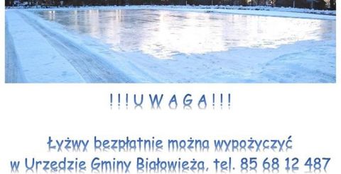 informacja o lodowisku w Białowieży